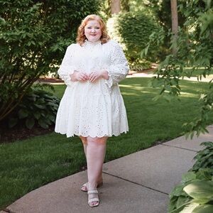 eloquii white dress Sequin Gown with Back Cowl Neck for Weddings, Off Womens Eloquii Cinch Waist Poplin Midi Dress ELOQUII Mixed Fabric Tank Dress